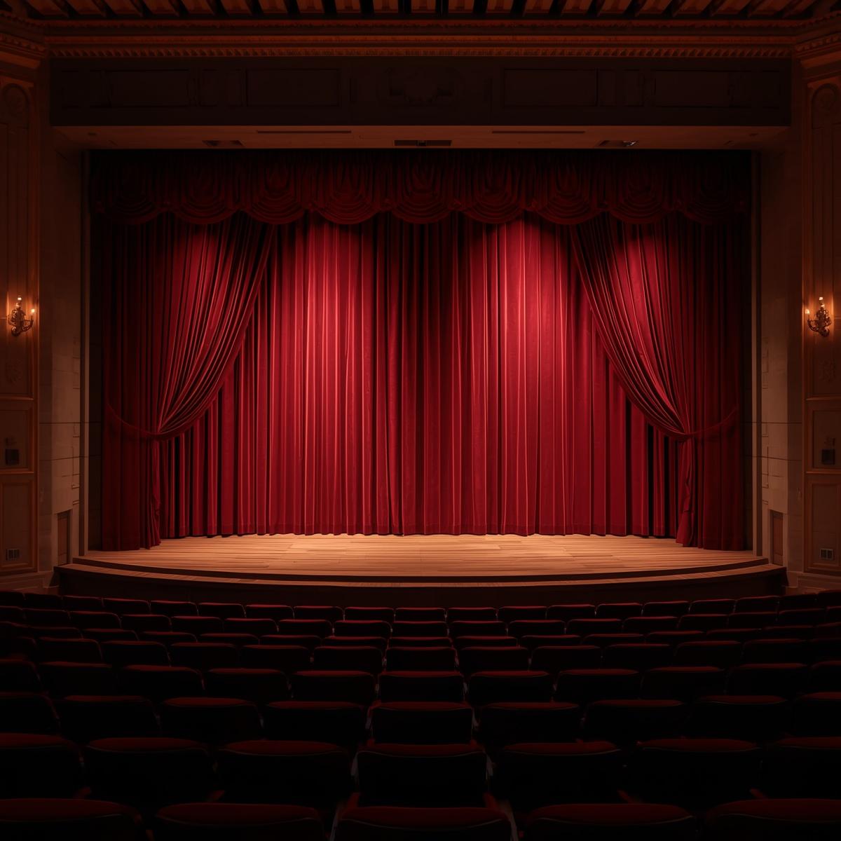 Rideau de scène dans une salle de spectacle en Suisse romande